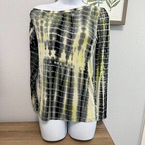 Sen Tie-dye Print Long Sleeve Boat Neckline shirt NWT